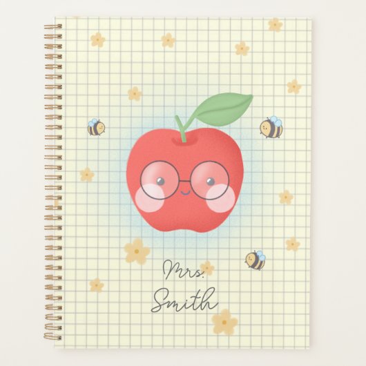Planificateur de l'enseignant de pomme mignonne (Devant)