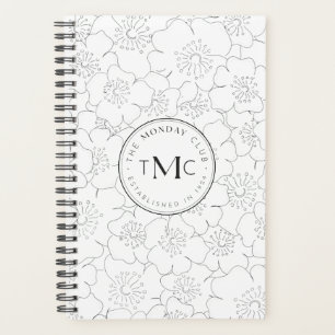 Planificateur de logos floraux blancs TMC