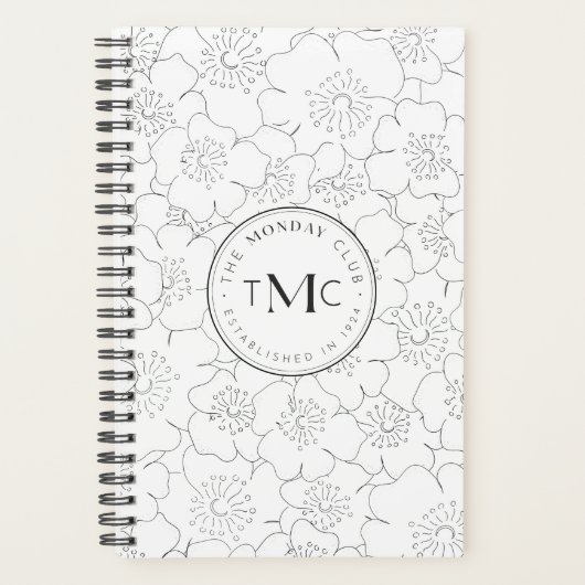 Planificateur de logos floraux blancs TMC (Devant)