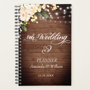 Planificateur de mariage floral Wood & Blush Rose 
