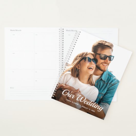 Planificateur de mariage mensuel hebdomadaire de p (Devant avec enveloppe)