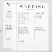Planificateur de mariage minimal 12 - 5 mois page (Devant / Derrière)