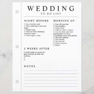 Planificateur de mariage minimal page la veille ap