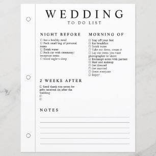 Planificateur de mariage minimal page la veille ap