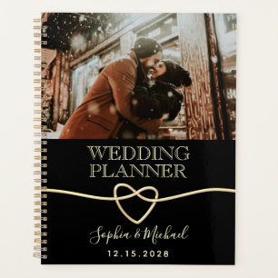 Planificateur de mariage photo noir élégant