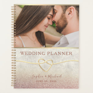 Planificateur de mariage photo or rose
