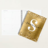 Planificateur de monogramme de style feuille d'or (Devant avec enveloppe)
