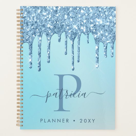 Planificateur de monogramme élégant avec gouttes d (Devant)