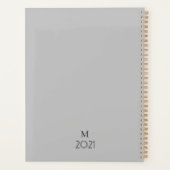 Planificateur de monogramme gris tendance 2024 (Dos)