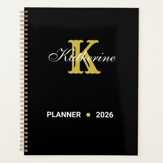 Planificateur de monogramme personnalisé Nom et in (Devant)
