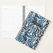 Planificateur de Motif Abstrait Blue Ikat Watercol (Devant avec enveloppe)