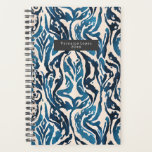Planificateur de Motif Abstrait Blue Ikat Watercol<br><div class="desc">Motif abstrait bleu d'aquarelle ikat</div>
