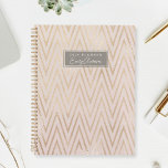 Planificateur de Motifs géométriques rose et or<br><div class="desc">Carnet de planificateur personnalisé avec motif géométrique zig-zag rose et or.</div>