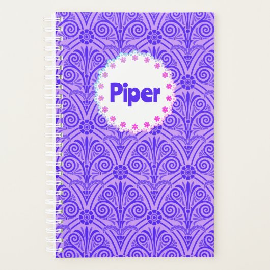 Planificateur de nom de Boho Motif violet (Devant)
