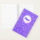 Planificateur de nom de Boho Motif violet (Devant avec enveloppe)
