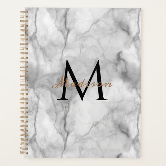 Planificateur de nom de monogramme personnalisé en (Devant)