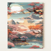 Planificateur de paysage coréen en rose, orange et (Dos)