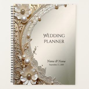 Planificateur de perles de fleurs blanches moderne