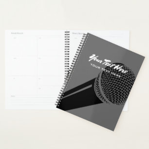 Planificateur de podcast agenda avec logo de micro