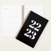 Planificateur de typographie chic moderne noir et (Devant avec enveloppe)