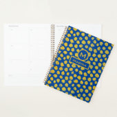 Planificateur de vie bleu foncé et points dorés Ob (Devant avec enveloppe)