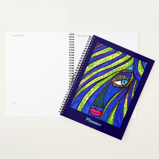 Planificateur de Visage Abstrait Coloré (Devant avec enveloppe)