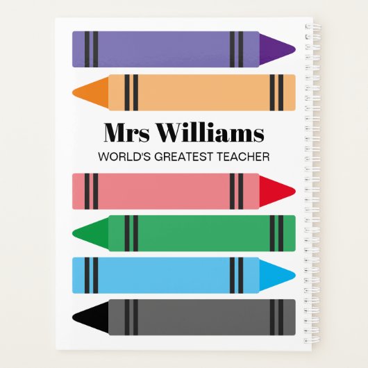 Planificateur d'école avec motif crayon coloré (Dos)