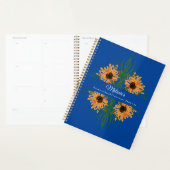 Planificateur d'école pour enseignant bleu tournes (Devant avec enveloppe)