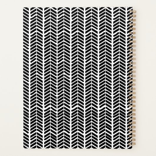 Planificateur d'enseignants Boho Herringbone (Dos)