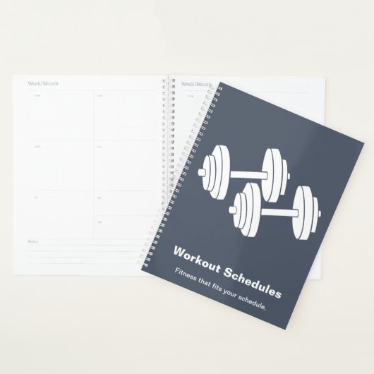 Planificateur d'entraînement minimal gris blanc av (Devant avec enveloppe)