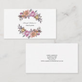 Planificateur d'événements Carte de visite floral  (Devant / Derrière)