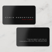 Planificateur d'événements Noir gris rouge Carte d (Devant / Derrière)