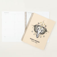 Planificateur d'illustration d'éléphants tribaux