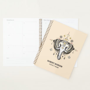 Planificateur d'illustration d'éléphants tribaux