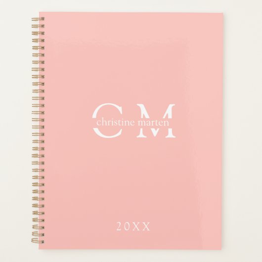 Planificateur d'initiales monogrammes minimal mode (Devant)