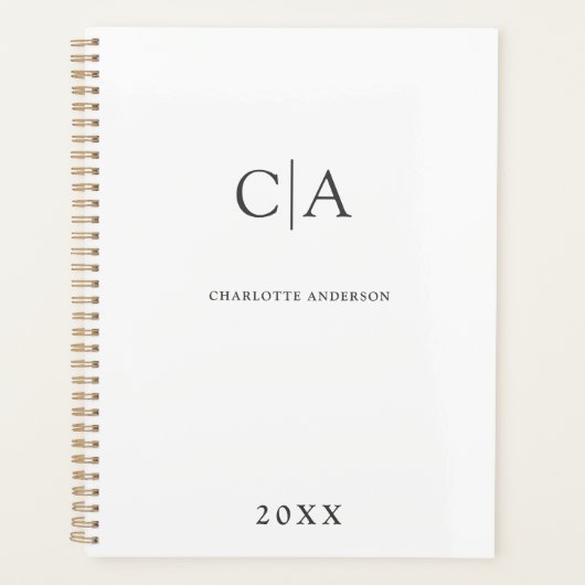 Planificateur d'invitation monogramme simple et él (Devant)