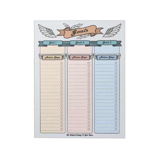 Planificateur d'objectifs d'ange Bloc-notes person (Tourné)