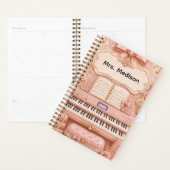 Planificateur d'orgue électronique rose pour profe (Devant avec enveloppe)