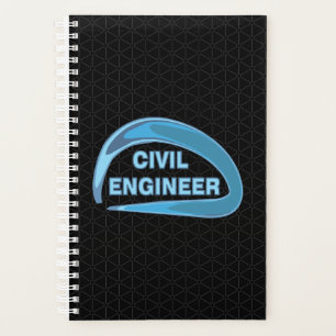 Planificateur du génie civil bleu