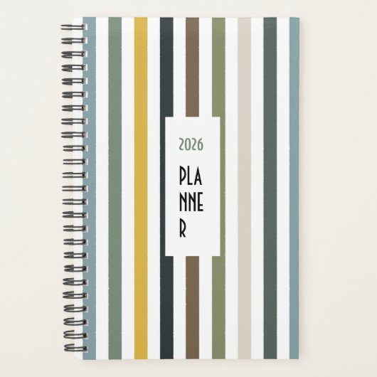 Planificateur Echo Trails 2026 – Rayures Bleu/Vert (Devant)