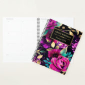 Planificateur élégant à fleurs violet et sarcelle (Devant avec enveloppe)