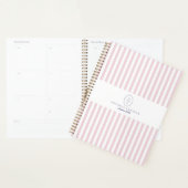 Planificateur élégant avec monogramme et rayures r (Devant avec enveloppe)