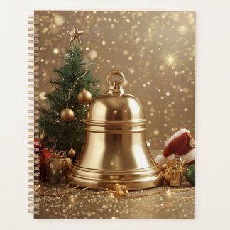 Planificateur élégant de cloche de Noël en or