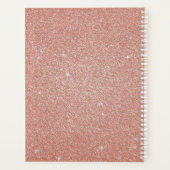 Planificateur élégant monogrammé or rose (Dos)