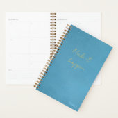 Planificateur en cuir vegan sarcelle doux Make It (Devant avec enveloppe)