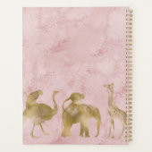 Planificateur en daim rose or Elephant (Dos)