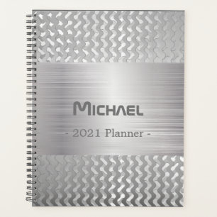 Planificateur en métal brossé