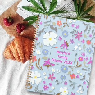 Planificateur familial personnel d'art floral Dits