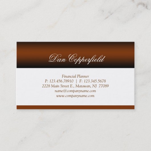 Planificateur financier 2 de carte de visite (Devant)