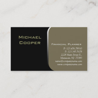 Planificateur financier de carte de visite